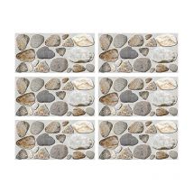 Ahlsen - Sheets Pebble Wall Stickers Vinyl Self Adhesive Removable Pebble Wall Murals for Kitchen Bathroom 30X15cm