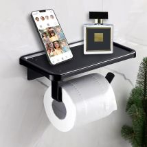 Ahlsen - Soporte para papel higiénico, dispensador de papel higiénico montado en la pared, sin perforación, montaje con tornillos o autoadhesivo