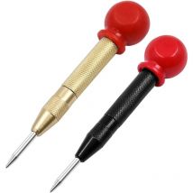 Ahlsen - Stück automatischer Körner, 13 cm, Stahl, automatischer Körner, verstellbarer Schlag, automatischer Körner mit Kappe, präziser automatischer
