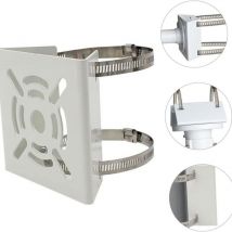 Support de Mât, Support Camera, Support de Poteau de Caméra avec Deux Supports Réglables Jusqu'à Un Diamètre de100mm, pour Le Montage de la Caméra