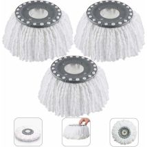 Ahlsen - Têtes Microfibre Balai , Mop Heads, Tête de Vadrouille Rechange Rond Têtes Mop Rotation à 360 3Pcs(Diamètre 16 cm)
