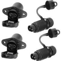 Two 3-pin trailer sockets, used for 3-pin male coupling plugs for agricultural vehicles, automotive and bicycle transport vehicles, and 3-pin