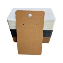 Ahlsen Vous Présentoir et Emballage pour Bijoux Fantaisie en Carton Kraft (Lot de 300) - L8,9 x l5 cm - Emballage Bijoux Noir, Blanc et Marron - Pour