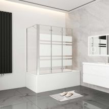 Aica 130cm Faltwand 3 teilig Badewanneaufsatz mit 70cm Seitewand 6mm Nano esg