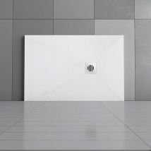 1400x900mm Anti-Slip Slate Effect stainless steel strip Drain cover Rectangle Shower Tray & Base +Waste Trap