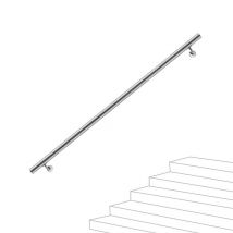 Aica Sanitaire - Aica Barandilla de acero inoxidable 304, pasamanos de escaleras, interior y exterior, 150 cm con 2 Soporte