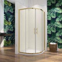 Aica Brushed Gold 800x800mm Quadrant Shower Enclosure