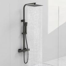 Aica Italy - aica Colonne doccia termostatiche, set doccia con soffione quadrato 25x25cm in acciaio inox e rubinetto termostatico 300x45mm, sistema