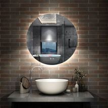 Aica Sanitaire - aica led 60cm miroir fonctionnel tricolore dimmable avec fonction anti-buée et mémoire de la salle de bain