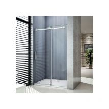 Aica Sanitaire - 1100x1950mm,Luxury 1950 Frameless Sliding Shower Enclosure Door,1100x700x30mm shower tray - Chrome