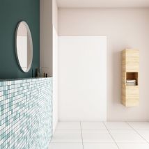 Aica Sanitaire - aica Panel angular de pared para ducha en Aluminio, Blanco mate, 80x120x210cm, Revestimiento de paredes