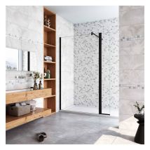 Aica Sanitaire - aica paroi de douche 150+40x200cm paroi de douche à l'italienne avec un retour pivotant 40cm en 8mm verre anticalcaire avec une
