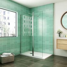 Aica Sanitaire - aica paroi de douche 120x200cm avec un retour pivotant 50cm livré avec une barre de stabilisation extensible