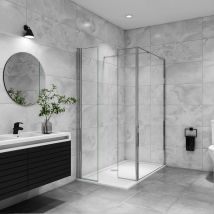 Aica Sanitaire - aica paroi de douche avec retour pivotant 110+40x200cm avec une barre extensible paroi de douche pivotante 45x200cm verre 8mm