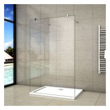 Aica Sanitaire - aica paroi de douche 147.7x200cm l'ouverture des deux côtés douche à l'italienne avec 2 barres de fixation standards 140cm