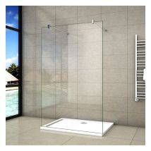 Aica Sanitaire - aica paroi de douche 87.7x200cm l'ouverture des deux côtés douche à l'italienne avec 2 barres de fixation standards 90cm