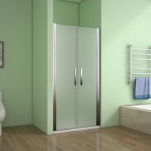 Aica Sanitaire - aica Porte de douche 120x185cm verre satiné et anticalcaire porte battante en niche