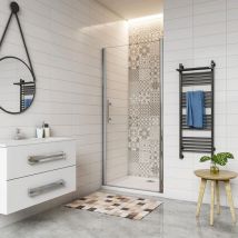 Aica Sanitaire - aica porte de douche pivotante 100x197cm avec un receveur de douche 100x80cm
