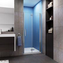 Aica Sanitaire - aica porte de douche pliante 100x195cm avec un receveur de douche 100x70cm