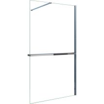 Aica Walk In Duschwand 140x200cm 8mm Nano Esg-glas Mit 140cm Duschregal Handtuchhalter Duschtrennwand Mit 140cm Stabilisator F130