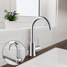 Aica Italy - aica Miscelatore Cucina Forma u Rotante 360° Rubinetto Lavello Cucina in Acciaio Inox Cromato