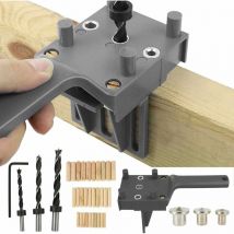Aiducho - 41 Pcs Gabarits De Perçage Cheville Gabarit De Percage Tourillon Kit Gabarait De Goujon Menuiserie à Trou Droit Avec Centreur Tourillon