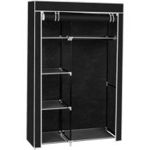Aiducho - Armoire Chambre Armoire de Rangement Dressing Chambre Penderie Tissu Garde Robe Portable pour Chambre D'adulte Noir 105x44x103cm