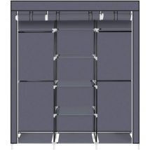 Armoire De Rangement En Toile Gris Tissu Non Tissé 95 G/M², Tube Métallique De 16 Mm Connecteurs En Plastique, 150 x 45 x 175 Cm (l x w x h) - Aiducho