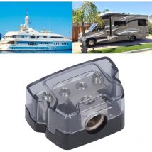 AIDUCHO Bloc De Distribution D'alimentation Aramox 4 Voies Porte-Fusible Ampli Bloc De Distribution De Fusible Répartiteur Audio De Voiture