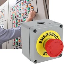 Aiducho - Bouton d'Arrêt D'urgence à 1 Bouton, Boîtier De Commutation Boîte De Commande Ip66 Étanche à La Poussière, Commutateurs à Bouton-Poussoir