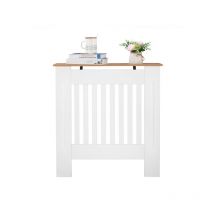 Cache-Radiateur Conception Traditionnelle Simple Ventilée Motif à Rayures Verticales En Panneau Mdf E1, Blanc 19x78x81.5cm - Aiducho