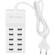 Aiducho - Chargeur usb Multi-Port, Prise d'alimentation usb 10 Ports Charge Rapide usb Multi-Ports 40W Compatible avec iPhone 12/13/14/15/16/Samsung