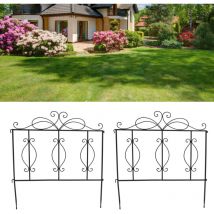 Clôture De Jardin 4 Pièces, Décoration Extérieure De Paysage De Barrière De Panneau De Clôture De Bord De Fer En Métal - Aiducho