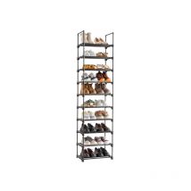 Aiducho - tagère à Chaussures 10 Niveaux, Porte-Chaussures Haut, Support à Chaussures Fin, Rangement Chaussures, en Métal, Gain de Place, Dressing,