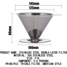 Aiducho - Filtre à Café En Acier Inoxydable, Entonnoir Verseur, Filtre à Thé Goutte à Goutte, Panier En Maille Métallique, Outil De Cuisine