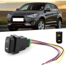 Interrupteur De Feux Antibrouillard Commutateur à Bouton-Poussoir Dc 12v De Voiture à 4 Fils Indicateur Jaune Adapté For Mitsubishi