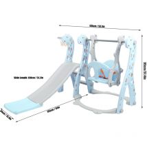 Jeu de BalançOire avec Panier de Basket-Ball pour Enfants, à L'ExtéRieur Et à L'IntéRieur, Jeu de Toboggan pour Enfants, Bleu - Aiducho