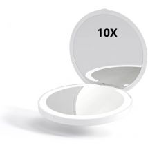 Led Miroir de Poche Lumineux Grossissement 1x/10x Miroir De Maquillage Flexible Avec Lumière Naturellement Illumination Led Miroir, Miroir De