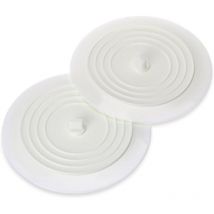 Lot de 2 Bouchons de vidange universels en caoutchouc siliconé, 15 cm, pour évier de cuisine, lavabo de salle de bain(blanc)