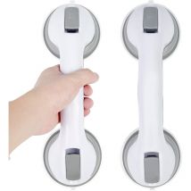 Aiducho - Lot De 2 Poignées De Douche à Ventouse De 30 Cm Barre D'Appui wc, Baignoire Sécurité Poignée, Sans Perçage Amovible, pour Personnes Âgées,