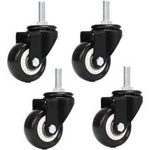 M8x25mm 4 pièces de support de charge 240 kg chariot roulette tournante pu meubles poudre remplacement (sans roulettes de frein)