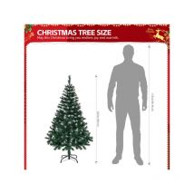 Sapin de Noel Artificiel Arbre de Noël 4Pieds/121cm cm avec Socle en Métal pour la Maison Le Bureau la Décoration de Fête avec 300 Enneigé Branches
