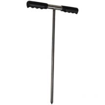 Aiducho - Sondes d'échantillonnage de sol avec poignée en t, pointe pointue réglable, outil d'échantillonnage de sol en acier inoxydable pour