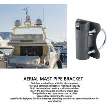 Aiducho - Support de mât d'antenne en acier inoxydable, support de montage d'antenne réglable en forme de u de 30 mm à 50 mm, adaptateur de montage