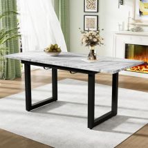 Aiducho - Table à Manger Extensible 140/180 x 80 Cm, Table De Cuisine Gris Pour 4 à 6 Personnes, Table De Salle à Manger Minimaliste Moderne Avec