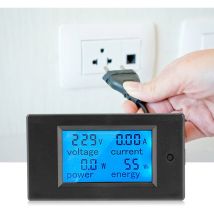 Aiducho - Voltmètre Ampèremètre Affichage, 100A ac 80260V Moniteur de compteur de puissance numérique Tension KWh Watt Voltmètre Ampèremètre avec