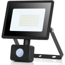 Aigostar - 30W Foco led con Sensor Movimiento ,2700LM Super Brillo Focos led Exterior IP65 Impermeable,4000K Blanco Natural Proyector Led