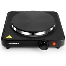 Aigostar - Gem - Kochplatte, 1500 w Herdplatte, 18,3 cm Arbeitsplatte aus Gusseisen mit 5-stufig einstellbarem Thermostat, Überhitzungsschutz,