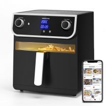 Aigostar - Joy - Friteuse à air capacité xxl de 8L et 11 fonctions. 0% bpa, 1700W, grande fenêtre, écran tactile, double panier.