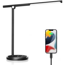 Aigostar - Lámpara de Escritorio led, 8W Flexo led Escritorio con Puerto de Carga usb, Recargable,Regulable Lampara led, Control Táctil, 10 Niveles